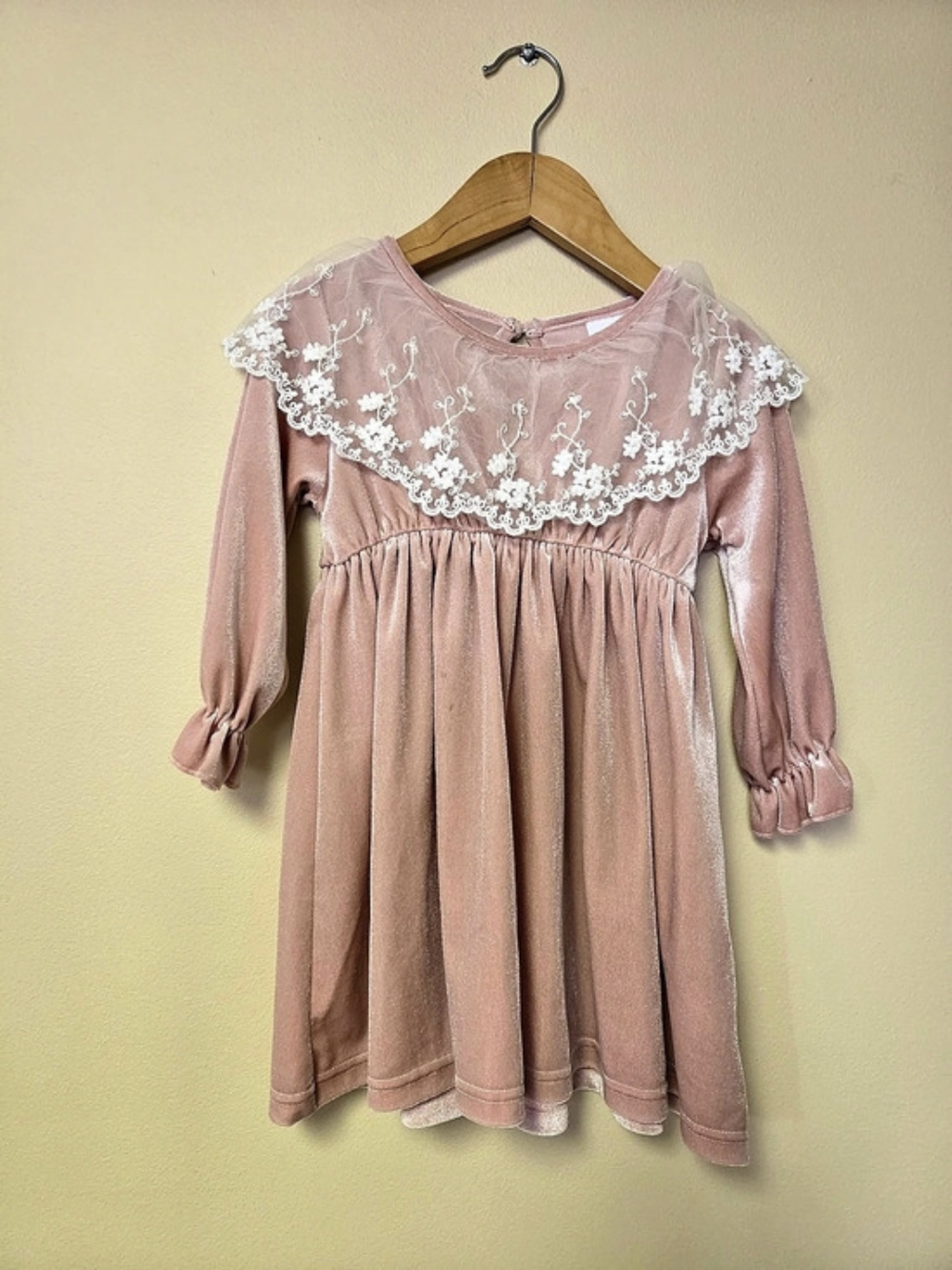 Floral Collar Dress in Pink Baby 18-24M Like New